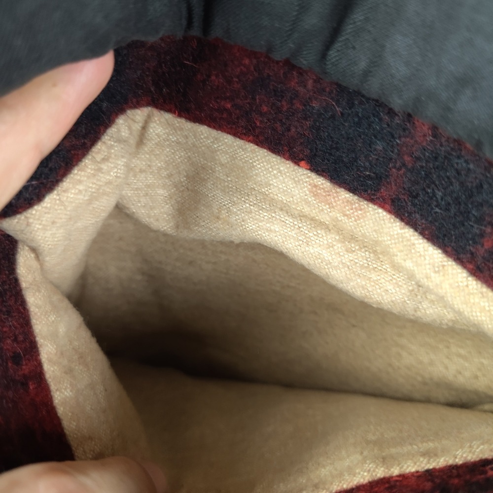 VTG Johnson Woolen Mills Mackinaw Jacket Mens 46 Buffalo Check Red Plaid Wool - Picture 6 of 9